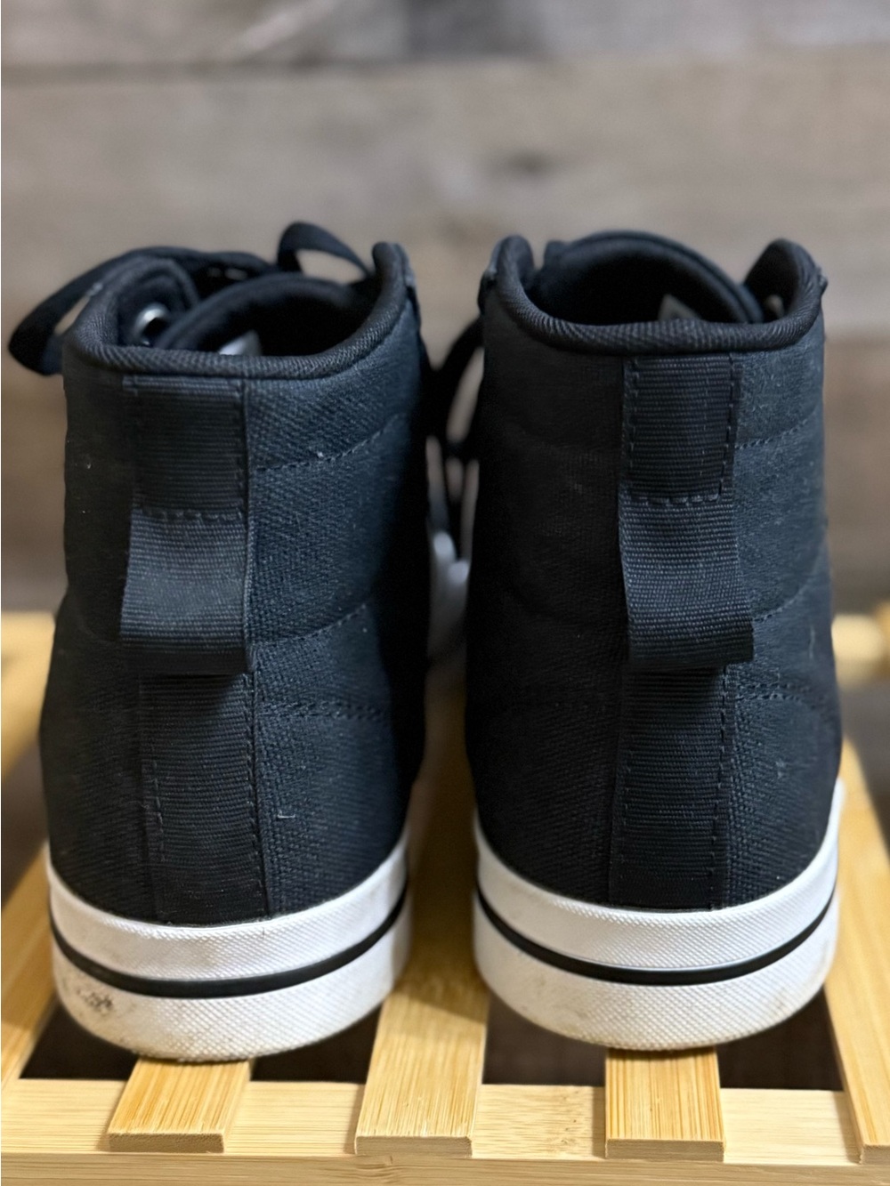adidas Women’s Bravada Mid Canvas Sneakers in Black & White, Size 8 - Picture 8 of 14